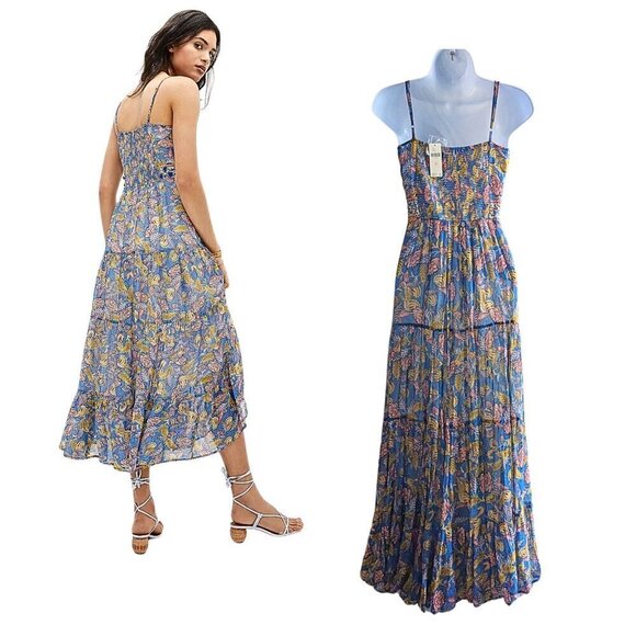 NWT Anthropologie VERB Pallavi Singhee Vineyard Tiered Floral Maxi Sundress Sz10 - Picture 8 of 9